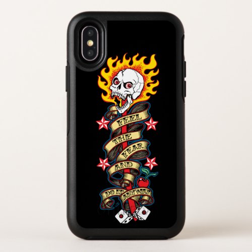 Flaming Skull Feel the Fear OtterBox Symmetry iPhone X Case