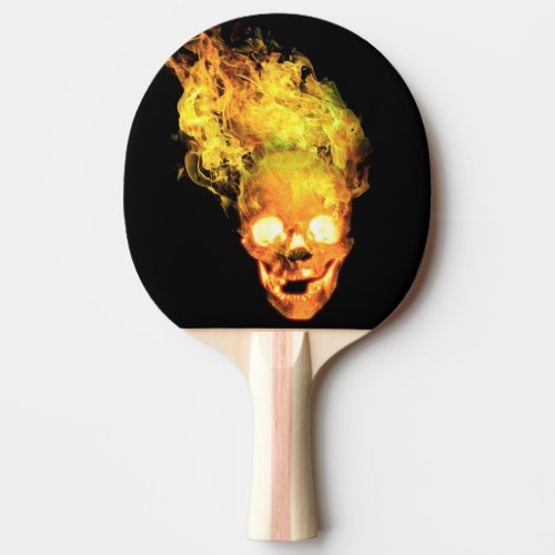 Flaming Skull Fire Ping Pong Paddle