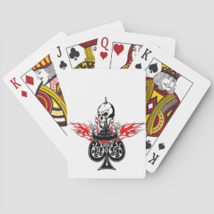 Flaming Skull Flames Poker Cards