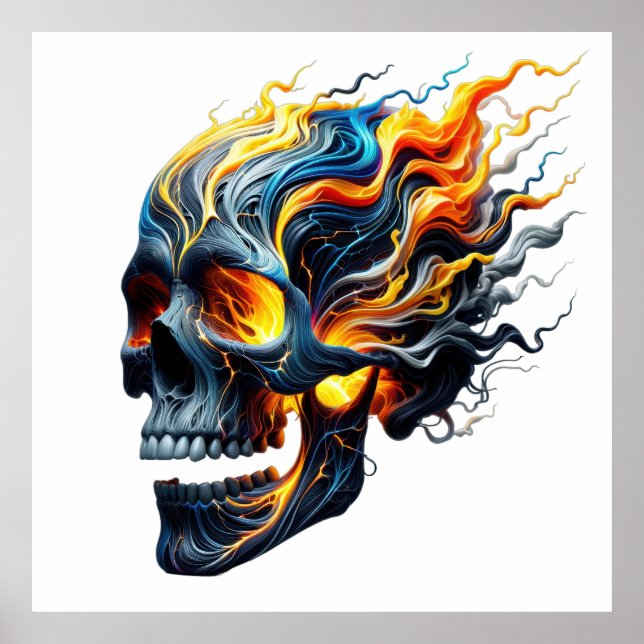 Flaming Skull Inferno Poster (Front)