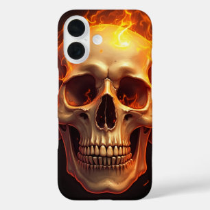 Flaming Skull iPhone 16 Case