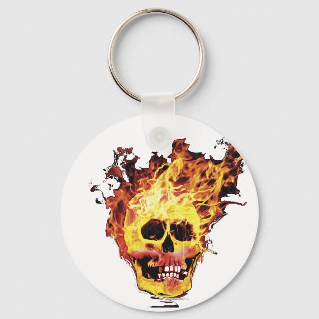 Flaming Skull Keychain (Front)