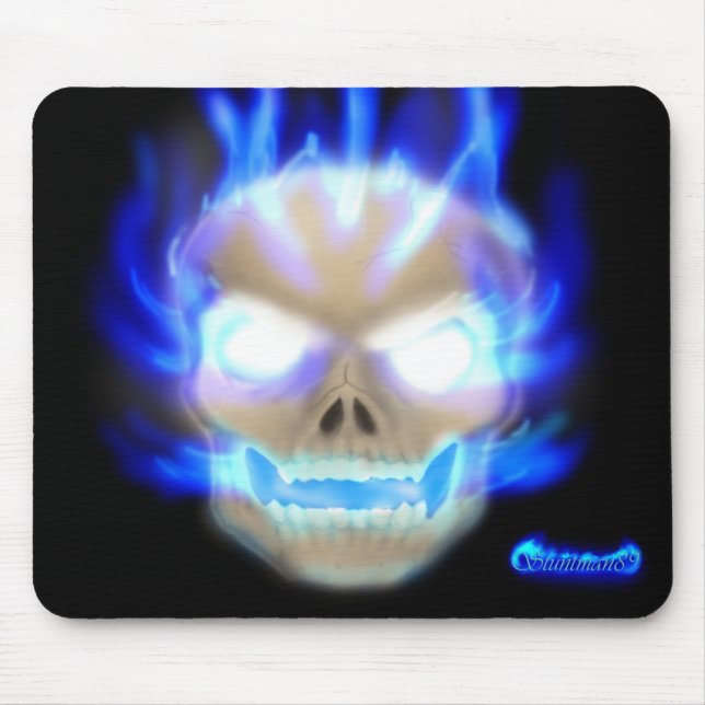 Flaming Skull Mouse Pad 2 (Front)