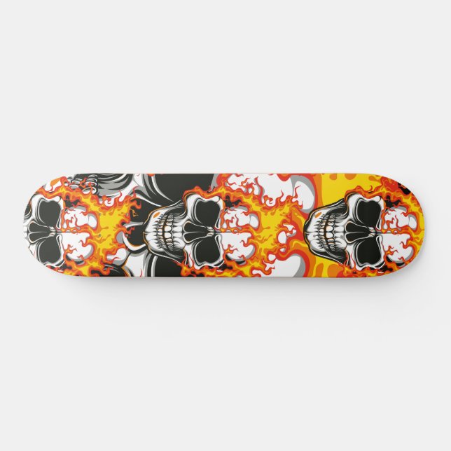 Flaming Skull On Fire Skateboard | Zazzle
