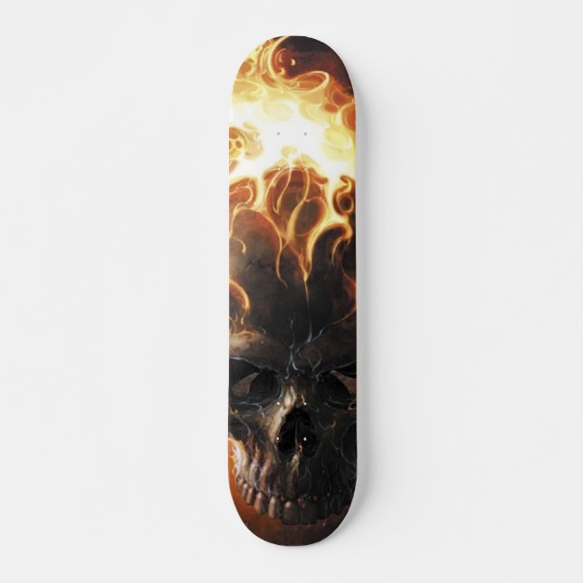 Flaming skull pattern1 skateboard (Front)
