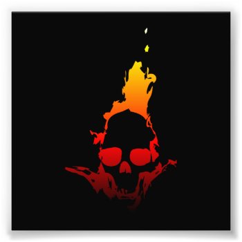 Flaming Skull Photo Print by lucidreality at Zazzle