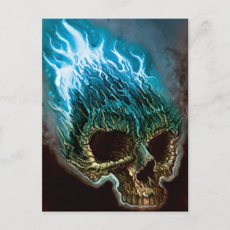 Flaming Skull Postcard