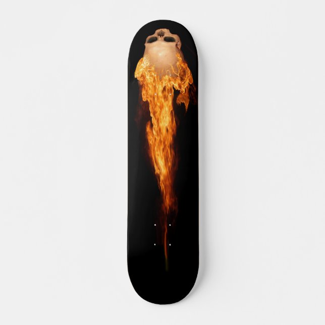 Flaming Skull Skateboard (Front)