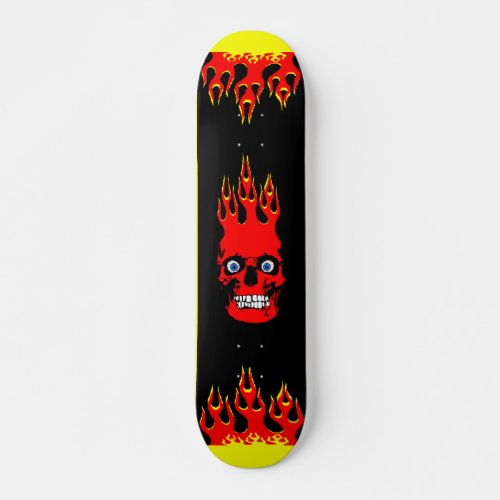 Flaming Skull Skateboard
