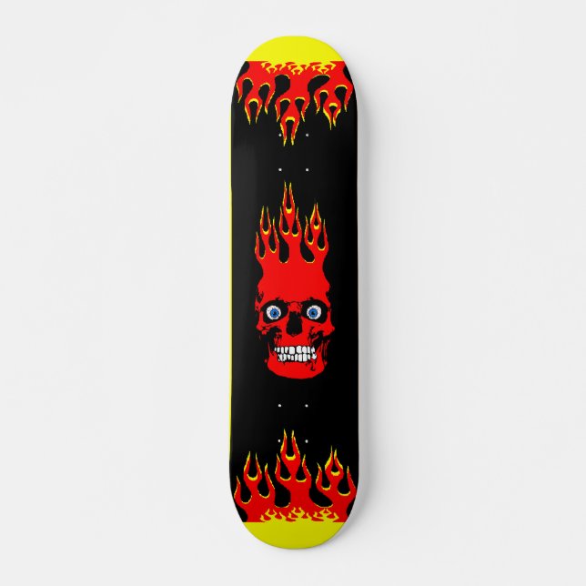 Flaming Skull Skateboard (Front)