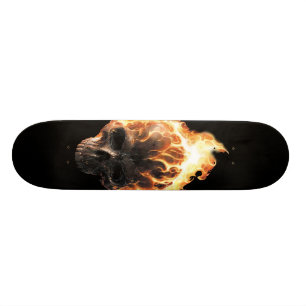 Flaming Skull Skateboard Deck
