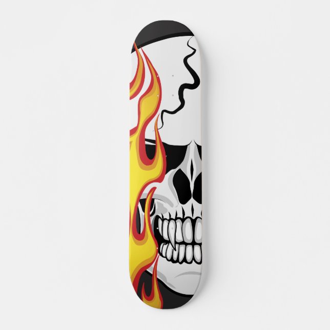 Flaming Skull Skateboard Deck (Front)