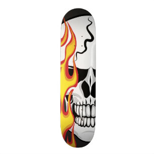 Flaming Skull Skateboard Deck