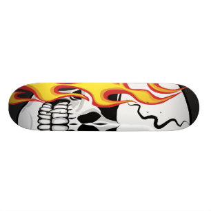 Flaming Skull Skateboard Deck