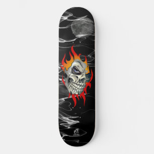 Flaming Skull Skateboard Deck