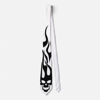 Flaming Skull Sleeve Neck Tie by silvercryer2000 at Zazzle