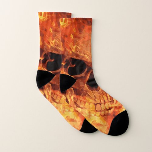 Flaming Skull Socks