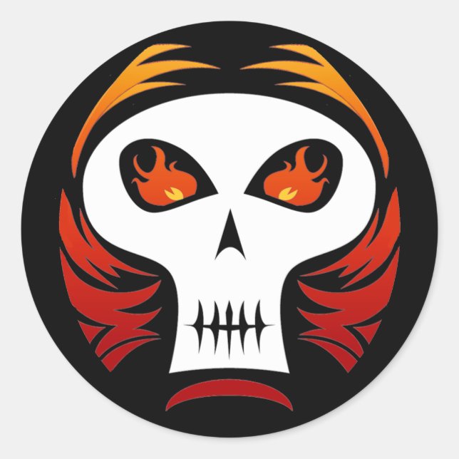 Flaming Skull stickers (Front)