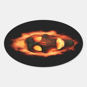 Flaming Skull Stickers