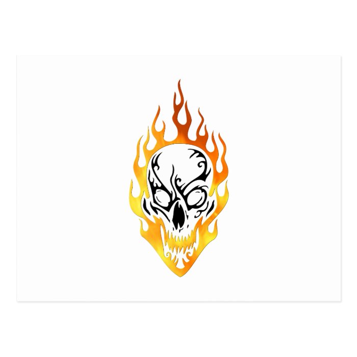 Flaming Skull Tattoo Post Cards