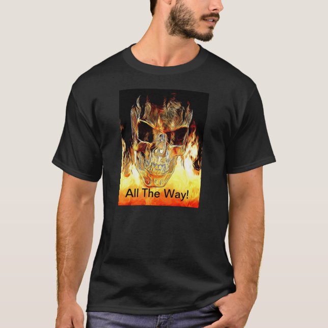 Flaming Skull Tee Shirt (Front)
