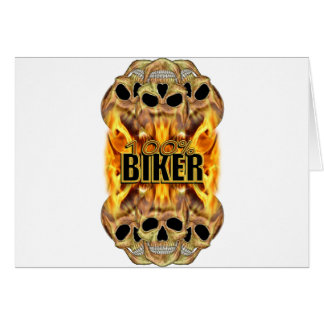 Flaming Skulls 100% Biker Cards