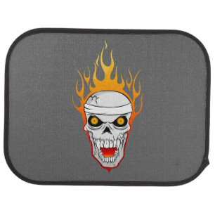 Flaming skulls car mats. mat