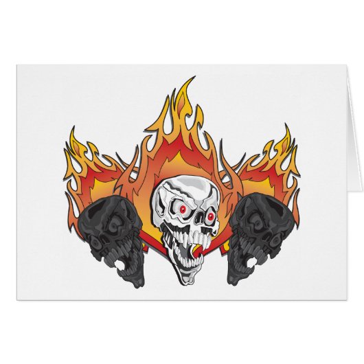 Flaming Skulls Cards (Front Horizontal)