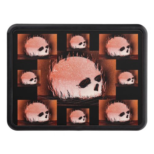 Flaming Skulls Hitch Cover