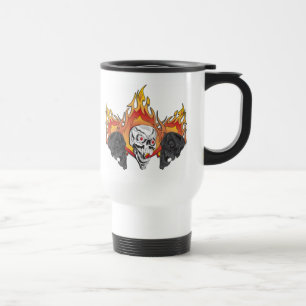 Flaming Skulls Travel Mug