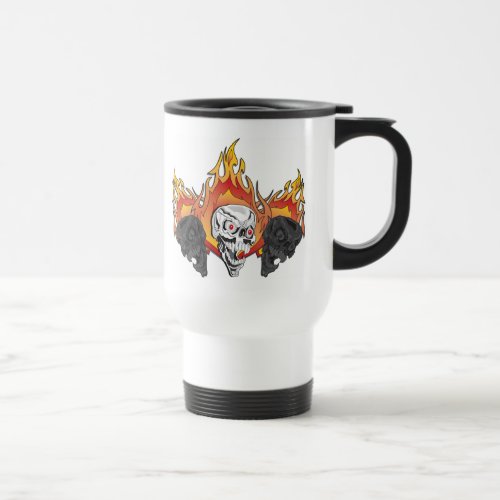Flaming Skulls Travel Mug