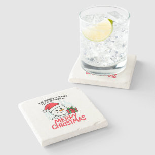 Flaming Snowman Christmas Festive Drink Stone Coaster