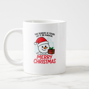 Flaming Snowman Jumbo Christmas Extra Holiday gift Giant Coffee Mug