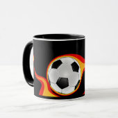 flaming_soccer_ball - 2 mug (Front Left)