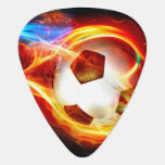 Flaming Soccer Ball Guitar Pick at Zazzle