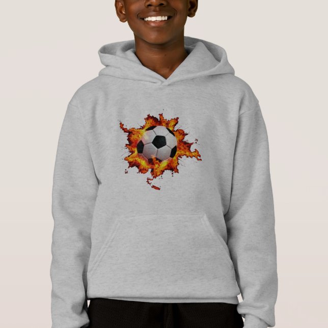 Flaming Soccer Ball Hoodie (Front)