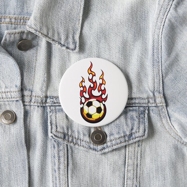 Flaming Soccer Ball Hot Fire Sports Button (Creator Uploaded)