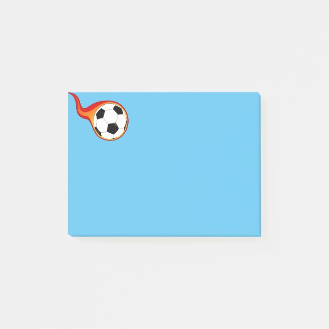Flaming Soccer Ball Post-it-Notes Post-it Notes (Front)