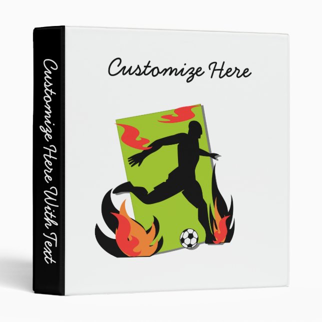 Flaming Soccer T shirts and Gifts 3 Ring Binder (Front/Spine)