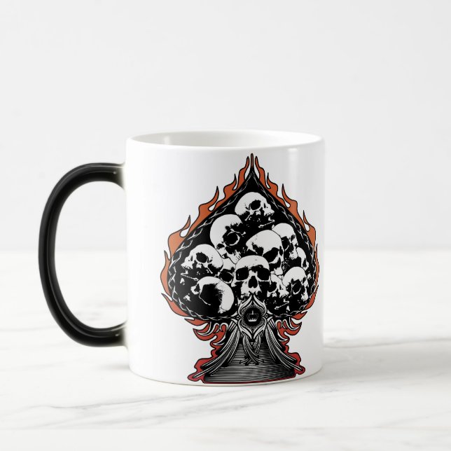 Flaming Spade with Skulls Color Morph Mug (Left)