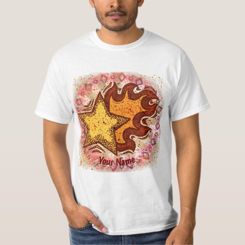 Flaming Star custom name T_Shirt