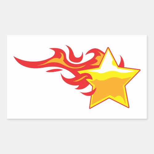 Flaming Star Rectangular Sticker