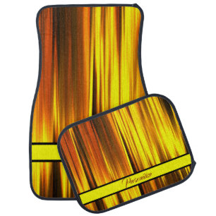 Flaming Stripes of Red Yellow & Orange Personalize Car Floor Mat