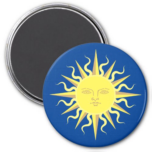 Flaming Sun Face Template Magnet