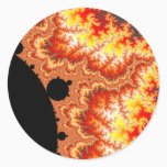 Flaming Sun - Fractal Classic Round Sticker