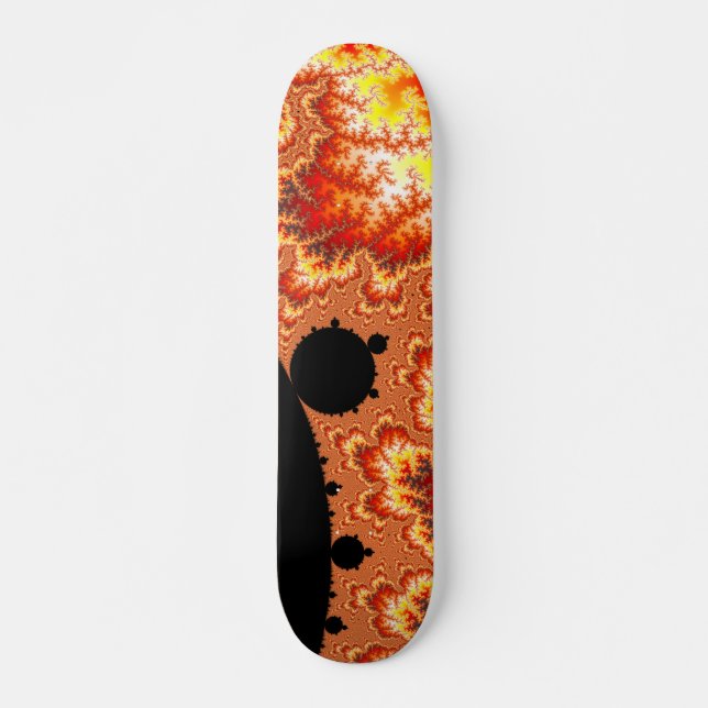 Flaming Sun - Fractal Skateboard Deck (Front)