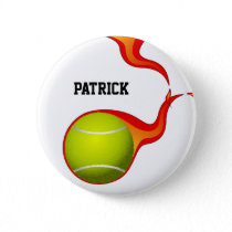 flaming Tennis ball Pinback Button