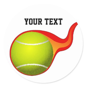 flaming tennis ball Stickers