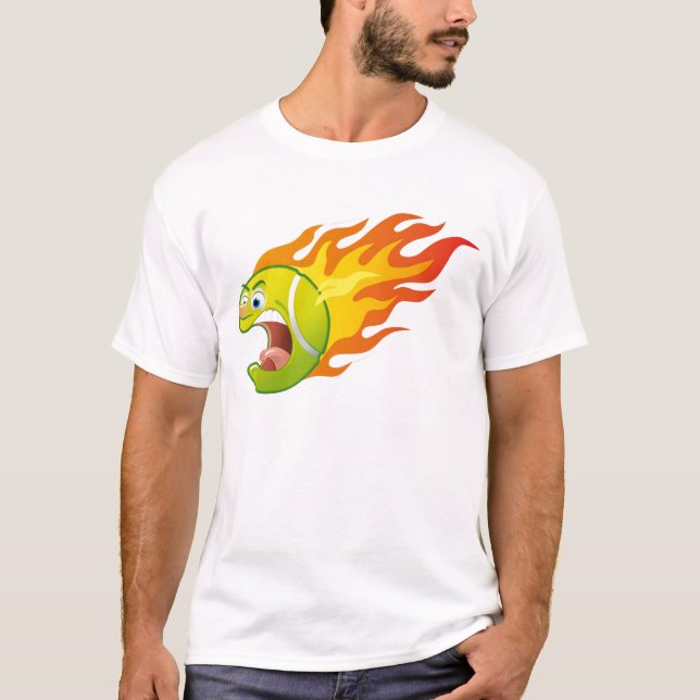 Flaming Tennis Ball T-Shirt (Front)