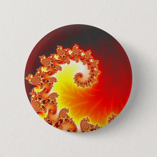 Flaming Tentacle - Fractal Art Button (Front)